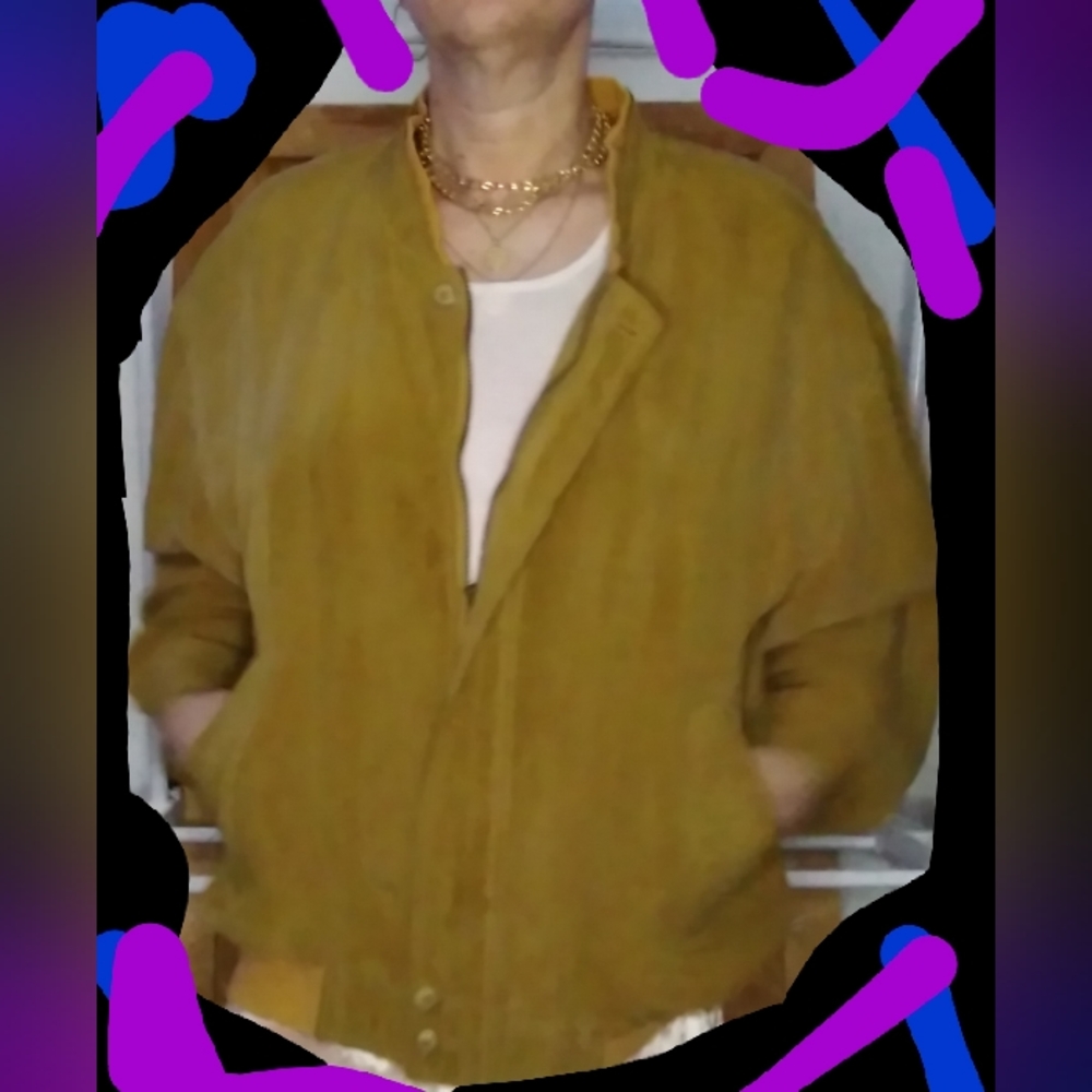 Vintage Perry Ellis light suede bomber